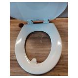 Bemis Round Enameled Wood Toilet Seat in Cotton White with Easy Clean Hinge - Retail: $49