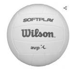 Wilson AVP Soft Play Volleyball, Official Size, Synthetic Leather, White