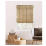 34"x64" Chicology Light Filtering Bamboo Roman Shade Deer Brown
