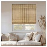 34"x64" Chicology Light Filtering Bamboo Roman Shade Deer Brown
