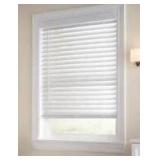 White Cordless Faux Wood Window Blinds