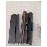 Sliding Glass Door Handle Set  Clamp Style  Surface Mount  Aluminum  Black  1 Set
