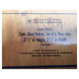 International Silver Company Optic Glass Votives Set of 6 Blue