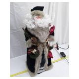 Traditional Santa Claus Decorative Figure in Green Velvet Robe