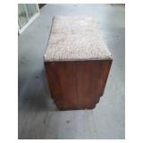 Antique Upholstered Wood Bench