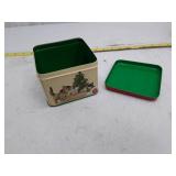 Vintage Christmas Cat Tin Container