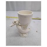 Vintage White Ceramic Duck Planter