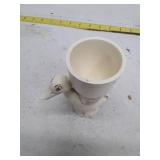 Vintage White Ceramic Duck Planter
