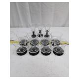 Vintage Black Base Cordial Glass Set, 11 pcs