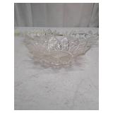 Vintage Clear Glass Lotus Flower Bowls - Set of 3