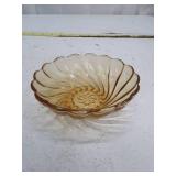 Vintage Amber Glass Shell Bowl