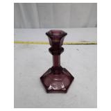 Vintage Amethyst Glass Candlestick Holder