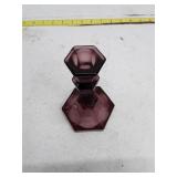 Vintage Amethyst Glass Candlestick Holder