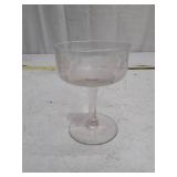 Vintage Etched Grape Pattern Wine Glasses