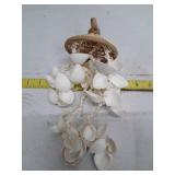 Handcrafted White Seashell Wind Chime with Woven Top