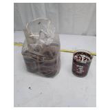 Decorative Glass Tumblers with Red and White Pattern, Seasons Greetings