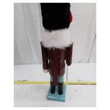 Traditional Wooden Nutcracker Guard with Flag