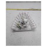 Vintage Porcelain Heart Pin Dish with Roses