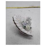 Vintage Porcelain Heart Pin Dish with Roses