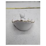 Vintage Porcelain Heart Pin Dish with Roses