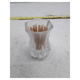 Crystal Cut Glass Toothpick Holder