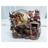 Vintage Nativity Castle Music Box with Gloria Angel