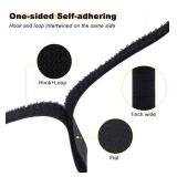 1"x32ft Hook and Loop Straps with 50 Metal Buckles Adjustable Fastening Cable Straps Cut-to-Length Cinch Strap Reusable Nylon Securing Cord Ties for Organizer or Storage 1 inch Wide Black"