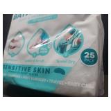 Scrubzz Rinse-Free Bath Sponges - 25 Pack Sensitive Skin - Retail: $24