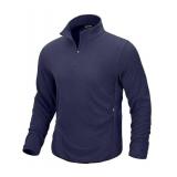 G Gradual Mens Quarter Zip Pullover Fleece with 2 Zipper Pockets Long Sleeve Golf Shirt Winter Athletic Sweater Lightweight size XL