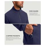 G Gradual Mens Quarter Zip Pullover Fleece with 2 Zipper Pockets Long Sleeve Golf Shirt Winter Athletic Sweater Lightweight size XL