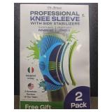 Dr. Brace Professional Knee Sleeve with Side Stabilizers - 2 Pack (Large) - Retail: $24