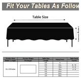 Fixwal 16 Pack Black Plastic Tablecloth Disposable Table Cloth 54" x 108" Plastic Table Cover Premium Rectangle Tablecloths for Baby Shower Engagement Halloween Wedding"