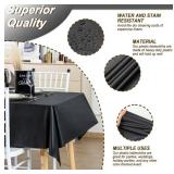 Fixwal 16 Pack Black Plastic Tablecloth Disposable Table Cloth 54" x 108" Plastic Table Cover Premium Rectangle Tablecloths for Baby Shower Engagement Halloween Wedding"
