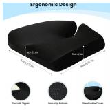 Seat Cushions, Memory Cotton Cushions, Office Chairs and Cars for Ultimate Comfort, Size up Premium Durable (Black) 21.5 * 17.7 * 4 inches
