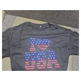 Women Oversize 4th of July Outfits American Flag Shirt Sequin Patriotic Tee Independence Day Tops size M