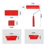 Wood Graining Tool, Soft Rubber Wood Grain Tool Set Wood Grain Painting Tool Texture Paint Tool with Handle DIY Rubber Graining Tool for DIY Wall Room Art Decoration (Red-5PCS)