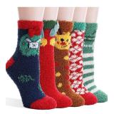 ProEtrade Fuzzy Socks for Women Teen Girls Fluffy Christmas Cozy Slipper Cabin Soft Winter Warm Fleece Socks