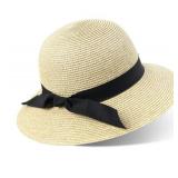 Zylioo 2XL/XL/L/M/S Womens Straw Hat,Wide Brim Sun Protection Beach Hats,UPF 50+ Floppy Summer Hat for Small Heads