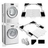 Washer Dryer Stacking Kit, Universal Washer Dryer Stacking Kit with Pull-Out Sliding Plate, Adjustable 29"-21" Stacking Kit for Washer and Dryer with Ratchet Strap"
