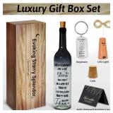 2025 Unique Friendship Gifts for Women - Wine Bottle Lights with Cork, Birthday Friendship Gift Ideas for Women Who Have Everything Girls Boys (Black)