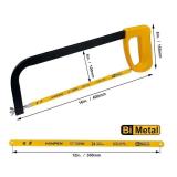 12in. High-Tension Hacksaw Frame with 24 TPI Bi-metal Blade, Hand Saw Suitable for Metal, wood, PVC, Carpentry