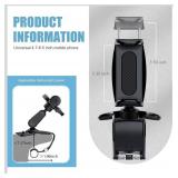Car Phone Holder Dashboard, 180 Rotary Clip-on Navigation Stand, Multifunctional Anti-Shake Phone Holder, Universal for Most Cars SUVs and Trucks (Black)