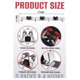 The Good Stuff Compact Mop and Broom Holder Wall Mount - Stainless Steel Organizer with 3 Racks and 2 Hooks - Rust-Resistant, Space-Saving Tool Hanger for Closet, Kitchen, Garage, or RV