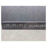 The Good Stuff Compact Mop and Broom Holder Wall Mount - Stainless Steel Organizer with 3 Racks and 2 Hooks - Rust-Resistant, Space-Saving Tool Hanger for Closet, Kitchen, Garage, or RV