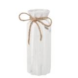 White Ceramic Vase-Flower Vase Dried Flower Vase for Modern Home Decor, Fit for Foyer Living Room Fireplace Bedroom Kitchen,Decent Gift, 8.27" H"