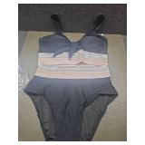 Vintage-Style two-Piece Swimsuit with Striped Pattern Size S - Retail: $35