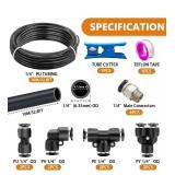 mankk 1/4" Air Line Tubing Kit Air Hose Fittings 1/4"(6.35mm) OD x 32.8 Feet Polyurethane PU Tube Push to Connect Fittings Pneumatic Tubing Compressed Accessories"