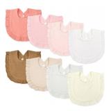 EllieHouse Baby Bibs for Girls Boys 8 Pack Muslin Drool Muslin Cotton for Baby Girls Boys Teething Bibs