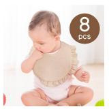 EllieHouse Baby Bibs for Girls Boys 8 Pack Muslin Drool Muslin Cotton for Baby Girls Boys Teething Bibs