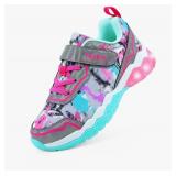 YESKIS Toddler Boys Girls Light Up Shoes LED Flashing Lightweight Mesh Breathable Adorable Running Sneakers for Toddler and Little Kid (Size 2)